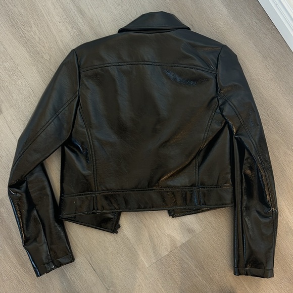 PU cropped leather jacket - Picture 4 of 4